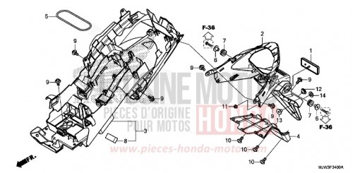 GARDE-BOUE ARRIERE CB500XAH de 2017